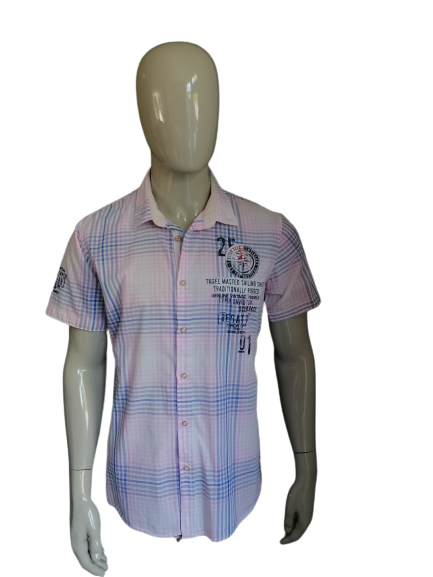 Fit. blocked shirt Regular purple sleeve. with – David applications. L. Camp short Size Pink EcoGents
