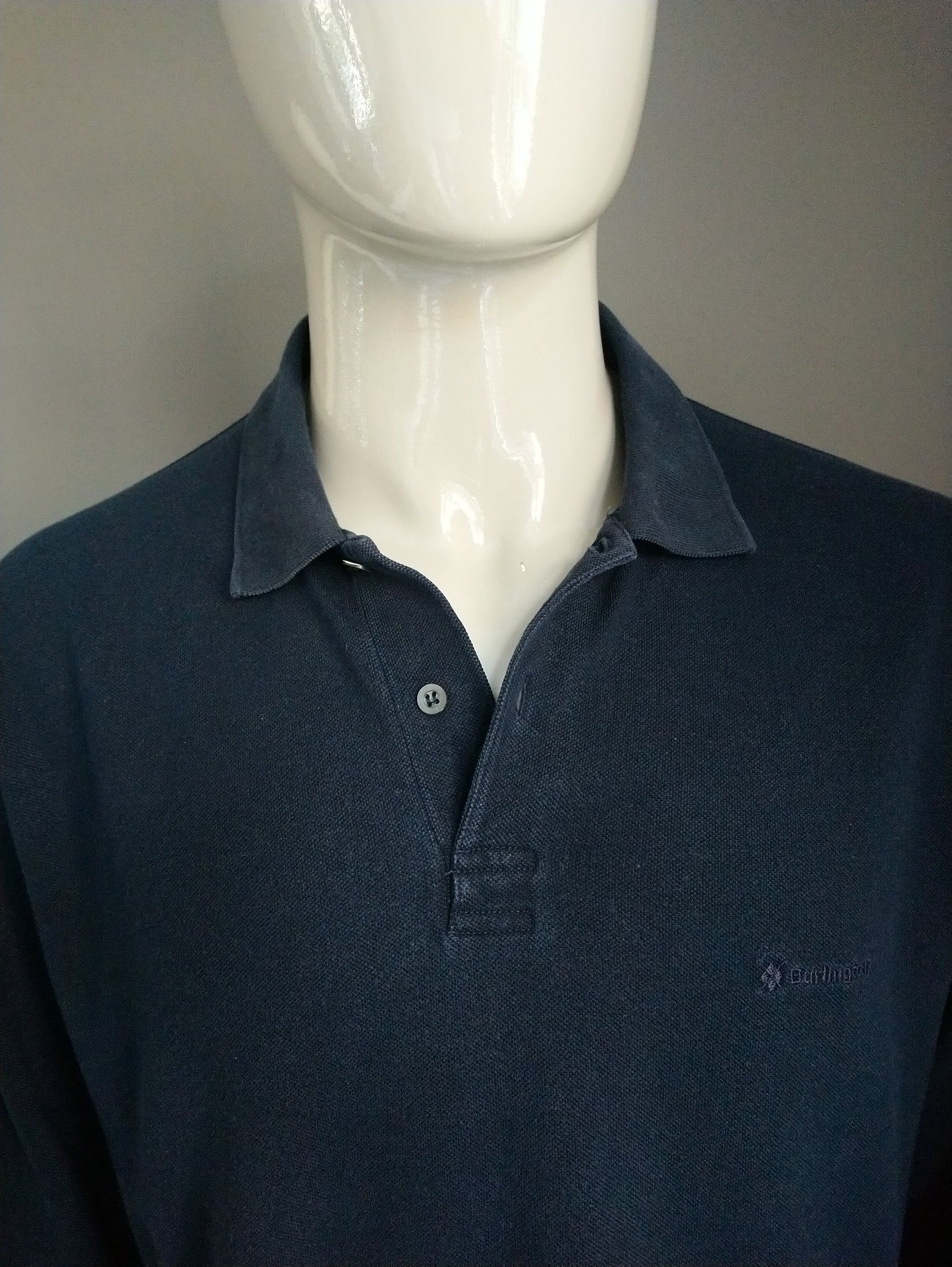 Burlington Polo Pullover. Dunkelblau gefärbt. Größe xl. Baumwolle.