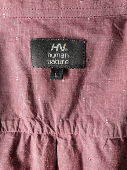 Camisa de naturaleza humana. Motivo rojo mixto. Talla L.