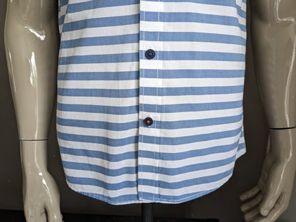 Jack & Jones Core Shirt Short Sleeve. Blanc bleu rayé. Taille S.