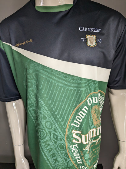 Original Guinness shit. Groen Beige Zwart gekleurd. Maat XXL / 2XL. stretch.