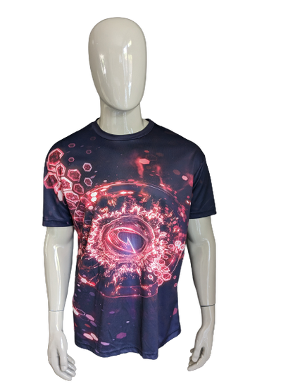 The Eye pint shirt. Paars Roze gekleurd. Maat XL. stretch.