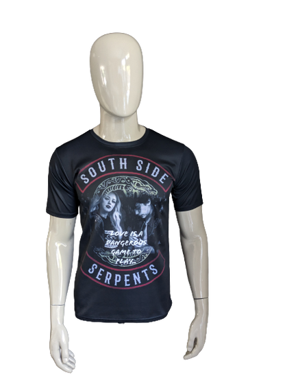 Camicia Serpents South Side. Nero con stampa. Taglia M. Allungamento