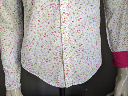 Estamos de moda. Beige Pink Green Flowers estampado. Talla M.