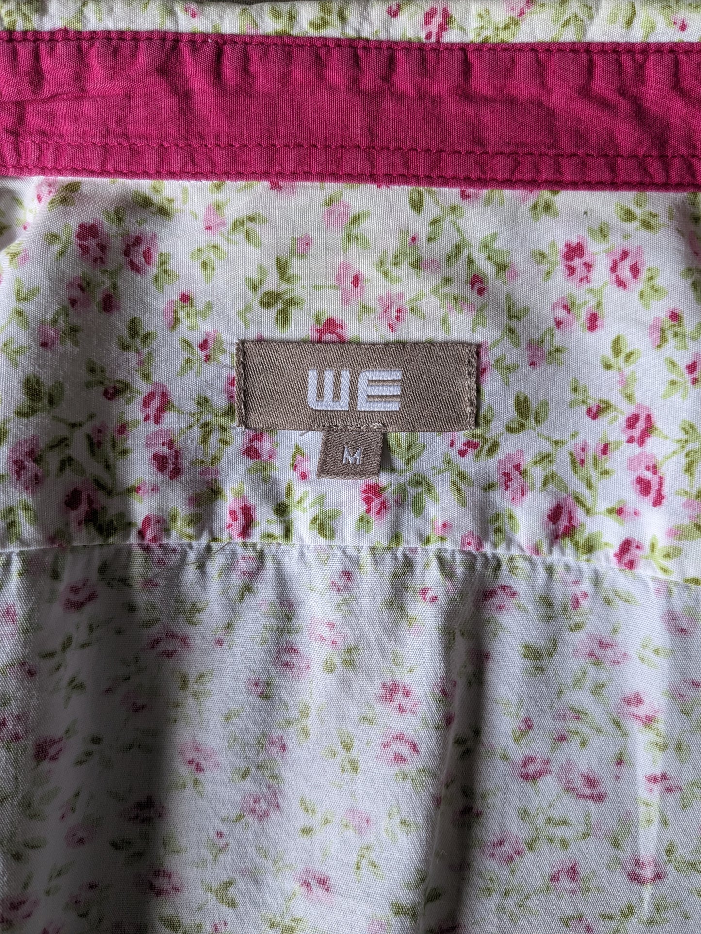 Estamos de moda. Beige Pink Green Flowers estampado. Talla M.