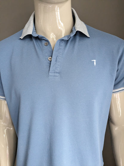 Trussardi Polo. Blue gray colored. Size XL.