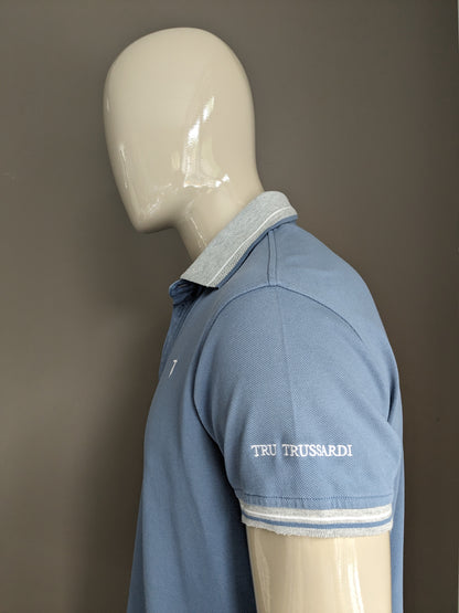 Trussardi Polo. Blue gray colored. Size XL.