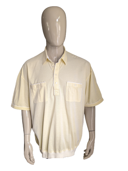 Polo Monte Carlo vintage avec bande élastique. Couleur jaune clair. Taille 4xxl / xxxxl.