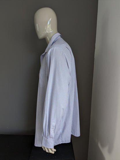 Debenhams Collection Shirt. Red blue white checkered. Size 4XL / XXXXL. Classic Fit.