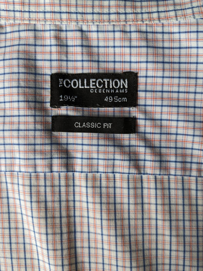 Debenhams Collection Shirt. Red blue white checkered. Size 4XL / XXXXL. Classic Fit.