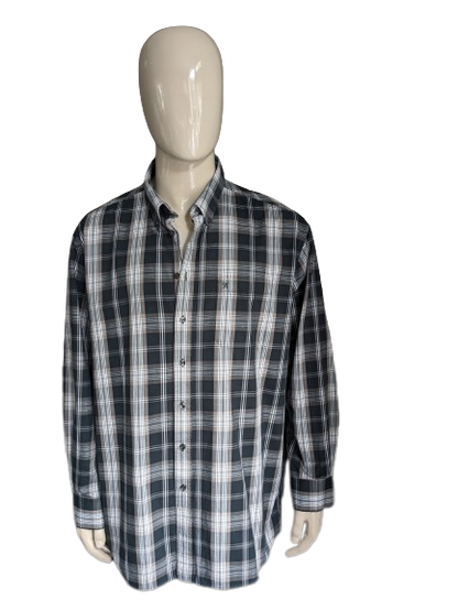 Camicia Kingfield. Brown blu verde controllato. Dimensione 3xl / xxxl.