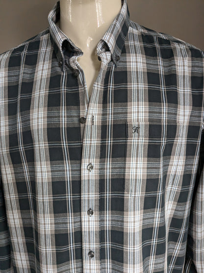 Camicia Kingfield. Brown blu verde controllato. Dimensione 3xl / xxxl.