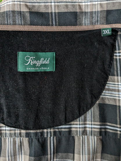 Camicia Kingfield. Brown blu verde controllato. Dimensione 3xl / xxxl.