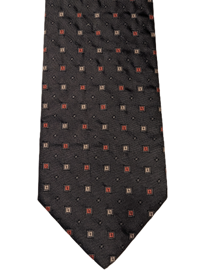 Vintage selection silk tie. Gray shiny motif.