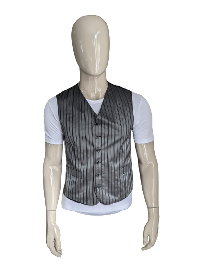 Waistcoat. Gray metallic black striped. Size 23 (46 / s).