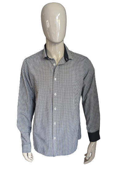 Camicia River Island. A scacchi in bianco e nero. Taglia XL.