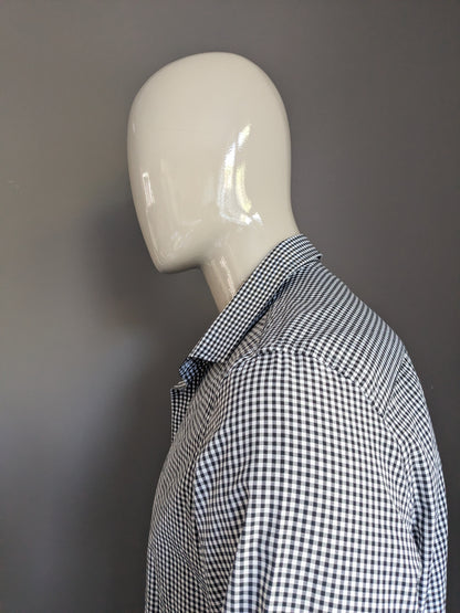 Camicia River Island. A scacchi in bianco e nero. Taglia XL.