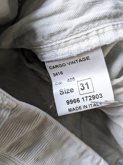 Artu Napoli Rib cargo pants. Light Grey colored. Size W31-L30. Stretch.