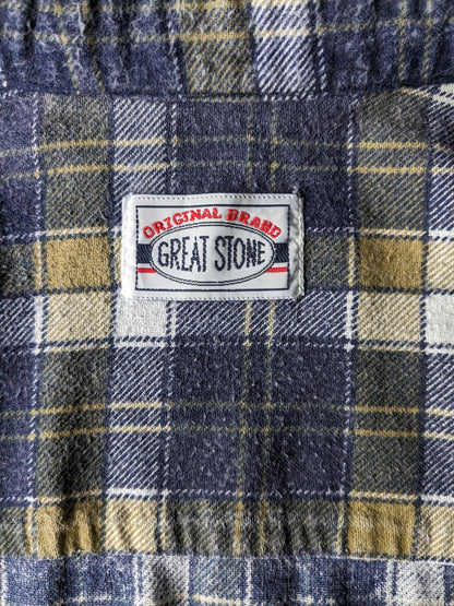 Great Stone Flannel Shirt. Blue Green White. Size XL.