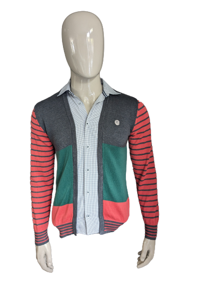 CIPO and BAXX Vest shirt combi. Gray pink green colored. Size M.