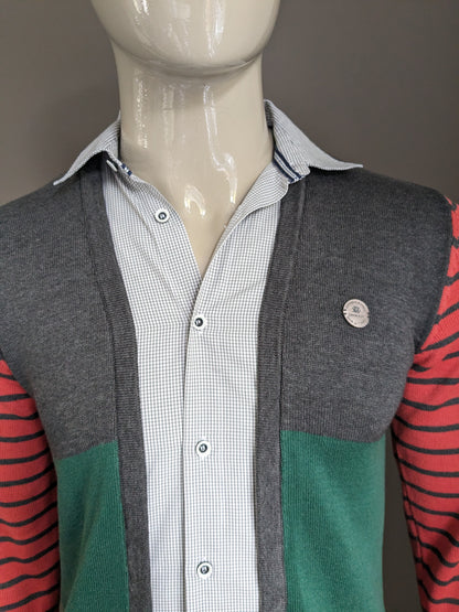 CIPO and BAXX Vest shirt combi. Gray pink green colored. Size M.