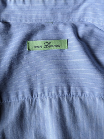 From linen shirt. Blue white striped. Size L. Type of cufflinks.