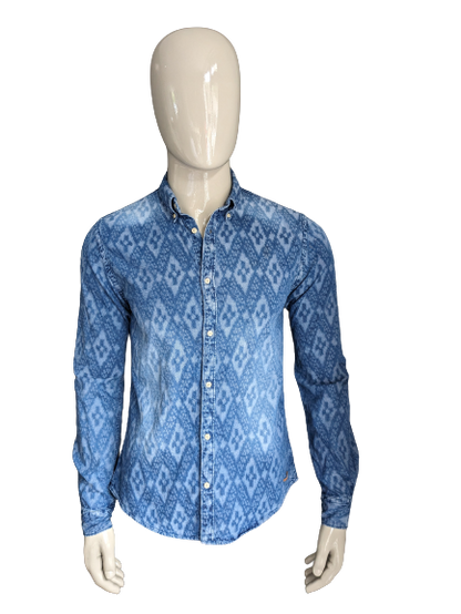 Scotch & Soda Shirt. Motif bleu. Taille M.