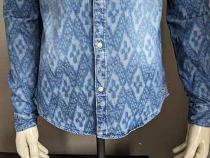 Scotch & Soda Shirt. Motif bleu. Taille M.