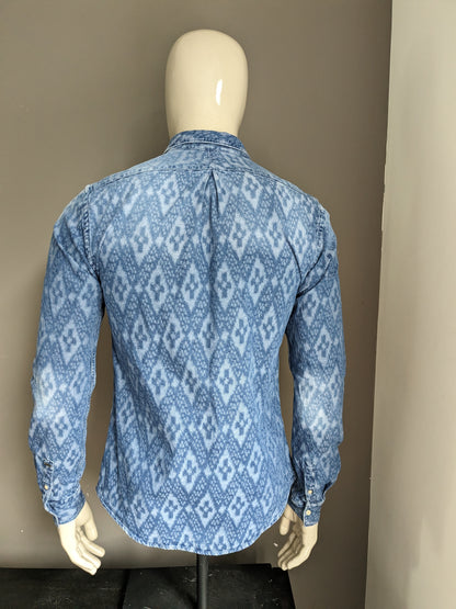 Scotch & Soda Shirt. Motif bleu. Taille M.