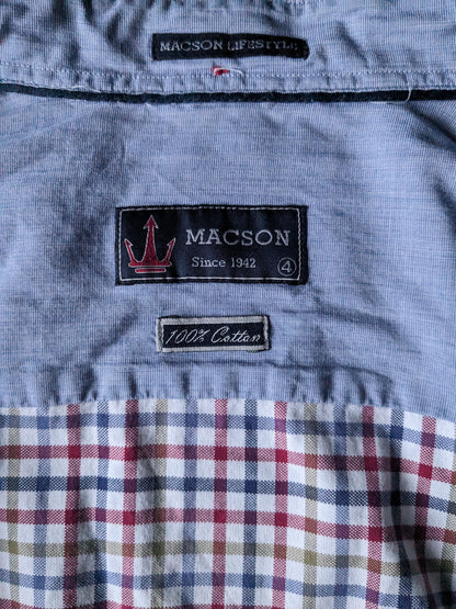 Chemise Macson. Blanc vert bleu rouge bloqué. Taille L.