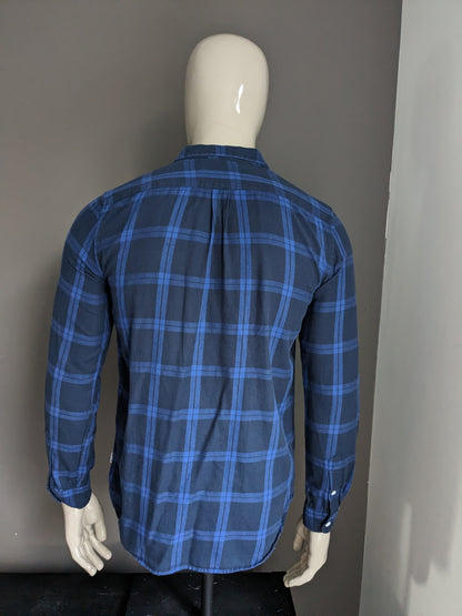 Hors de la chemise radar. Blue Black vérifié. Taille M.