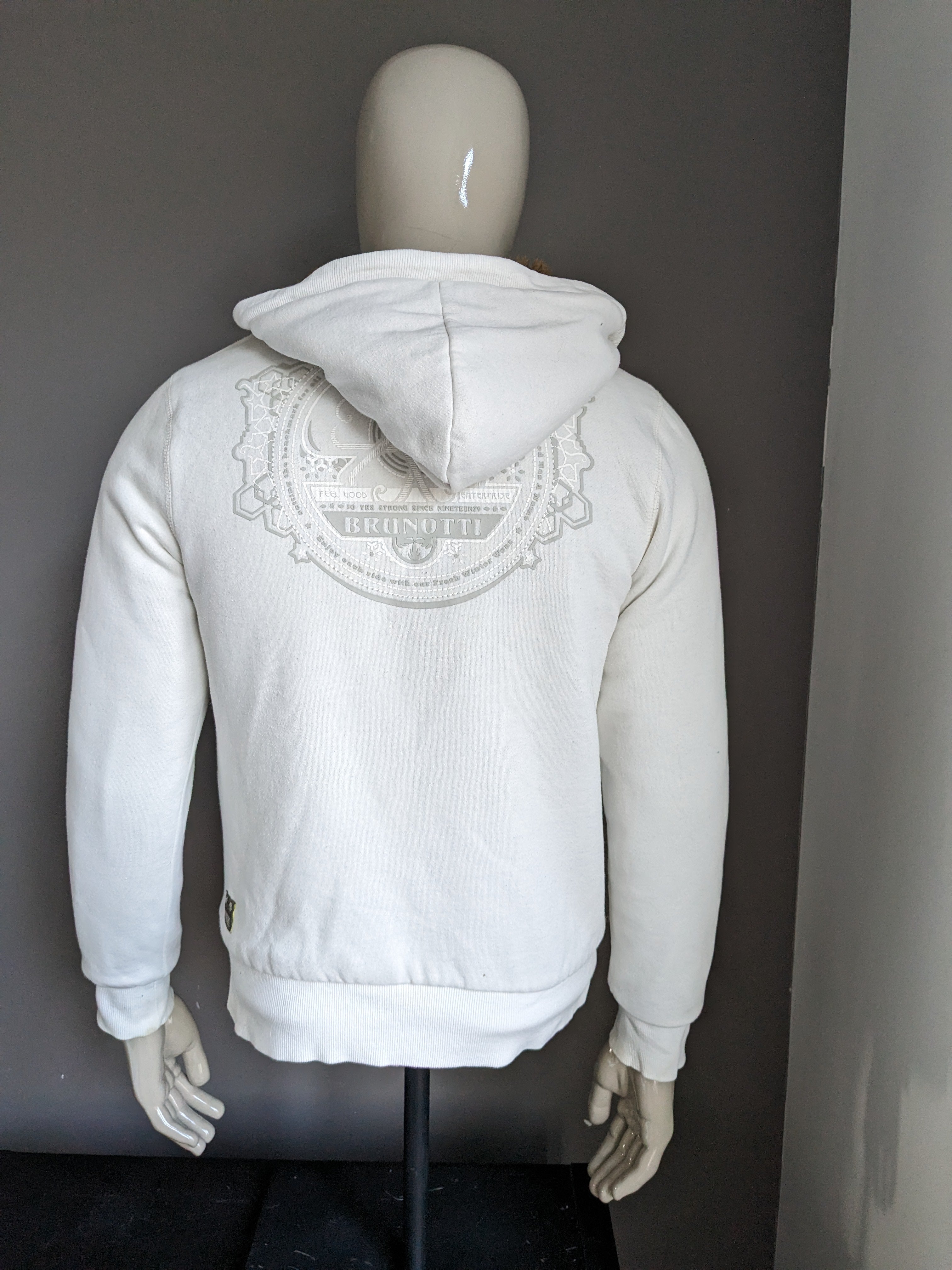 Brunotti thickly lined hot cardigan with hood. White. Size S