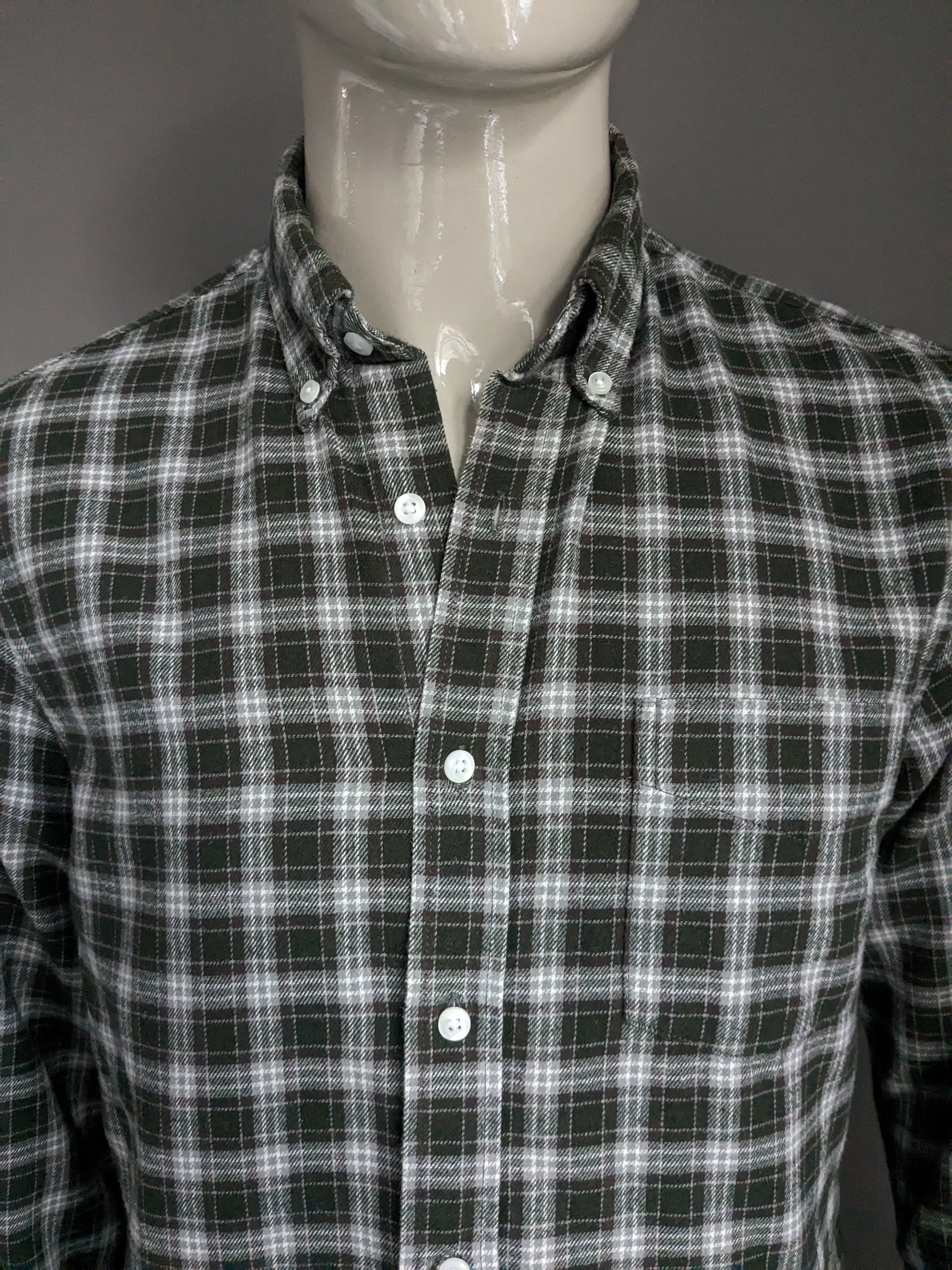 Camisa de Charles Wilson Flanellen. VERDE MARR N marr n. Talla L