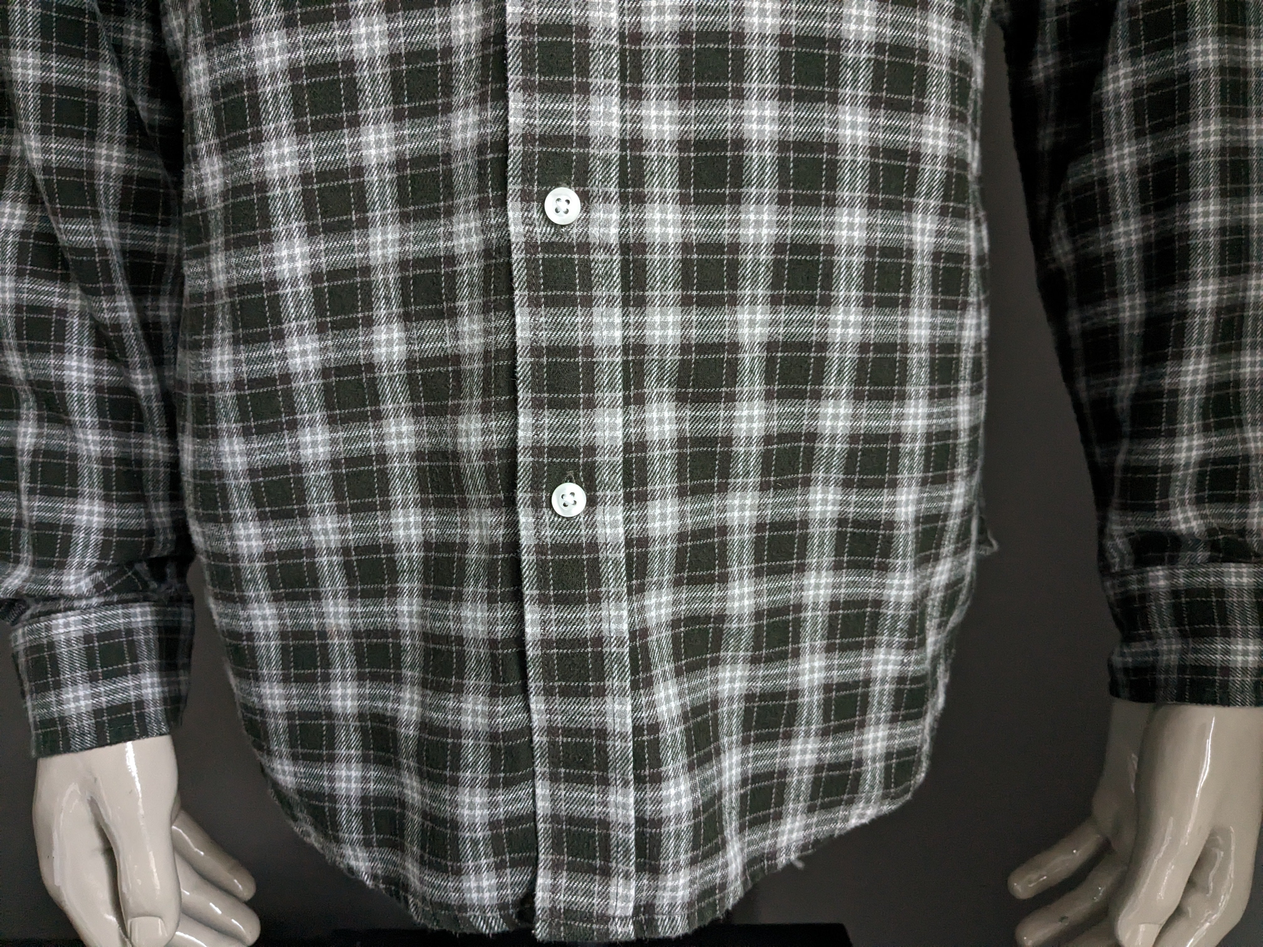 Camisa de Charles Wilson Flanellen. VERDE MARR N marr n. Talla L