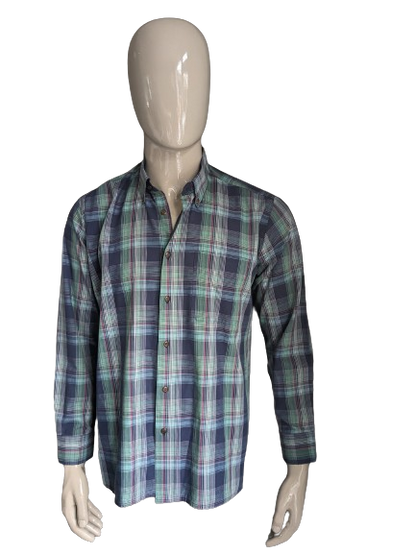 Vintage shirt. Green blue pink checkered. Size XL.