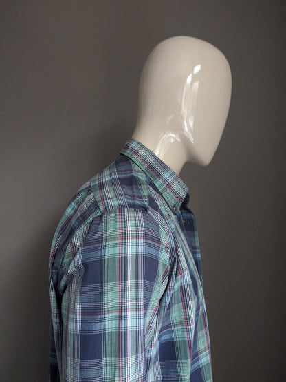 Vintage shirt. Green blue pink checkered. Size XL.