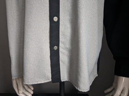 Camicia L&G vintage. BEIGE grigio nero colorato. Taglia XL.