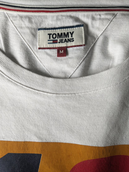 Jeans Tommy Longsleeve. Blanco con impresión. Talla M.