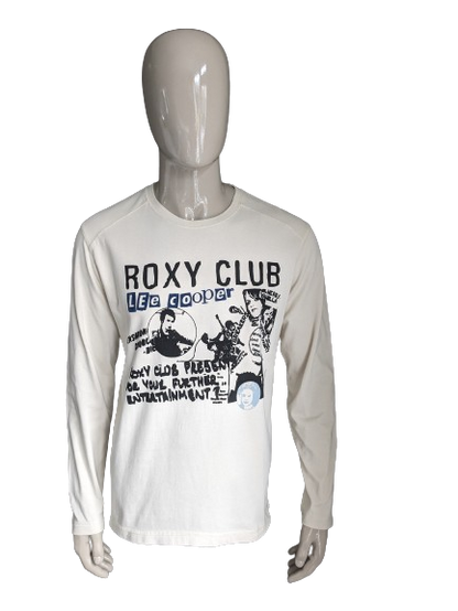 Lee Cooper "Roxy Club" Longsleeve. Beige avec imprimé. Taille xl.