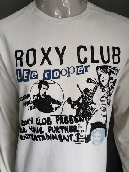 Lee Cooper "Roxy Club" Longsleeve. Beige mit Druck. Größe xl.