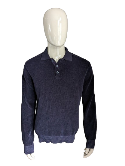 Sweater de polo de flecha. Color azul oscuro. Talla L.