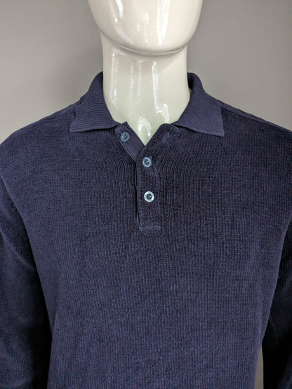 Sweater de polo de flecha. Color azul oscuro. Talla L.