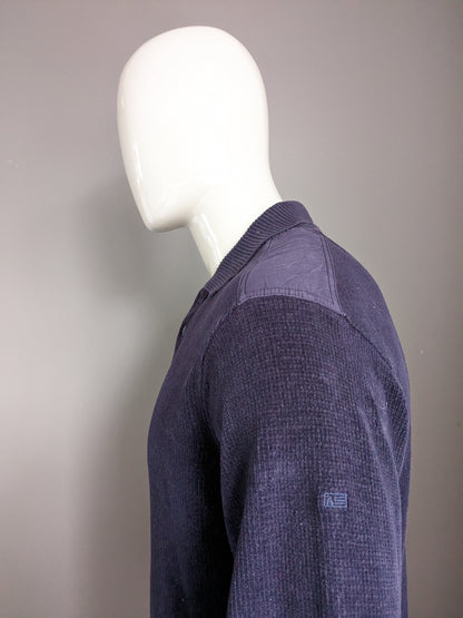 Sweater de polo de flecha. Color azul oscuro. Talla L.