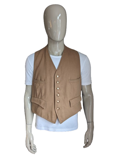 Strachan & Co Ltd Woolen Gilet. Chameau marron de couleur. Taille xl.