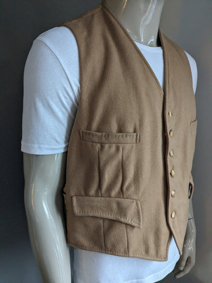 Strachan & Co Ltd Woolen Gilet. Chameau marron de couleur. Taille xl.