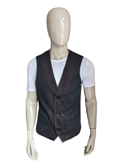 JC Rags waistcoat. Black striped motif. Size L.