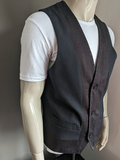 JC Rags waistcoat. Black striped motif. Size L.