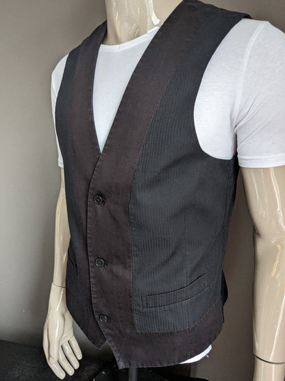 JC Rags waistcoat. Black striped motif. Size L.