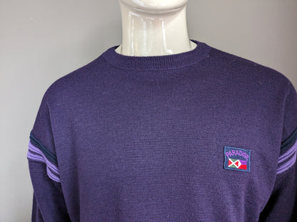 Vintage paradise wool sweater. Dark purple colored. Size XL. 50% wool.