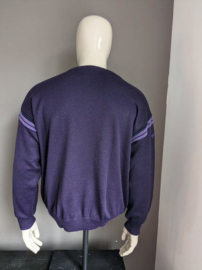 Vintage paradise wool sweater. Dark purple colored. Size XL. 50% wool.